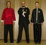 From left to right: Ivar Emmaneel Sifu, Rien Bul Dai Sifu, Charris van 't Slot Sifu (Hung Ga Utrecht).